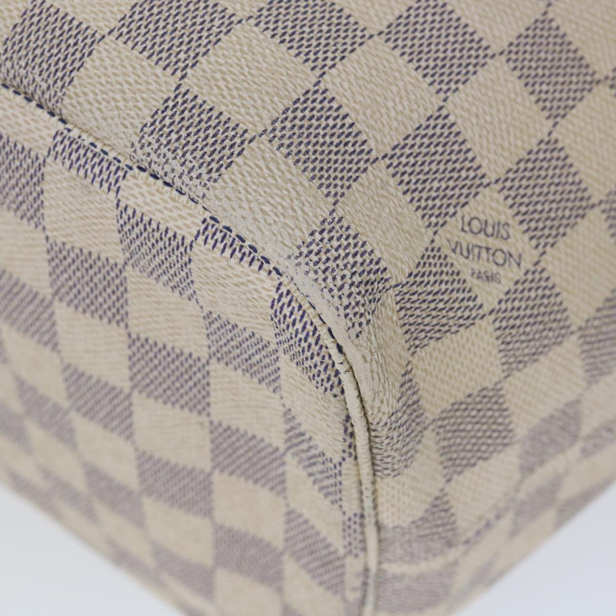 LOUIS VUITTON Damier Azur Neverfull MM Tote Bag N41605 LV 56983