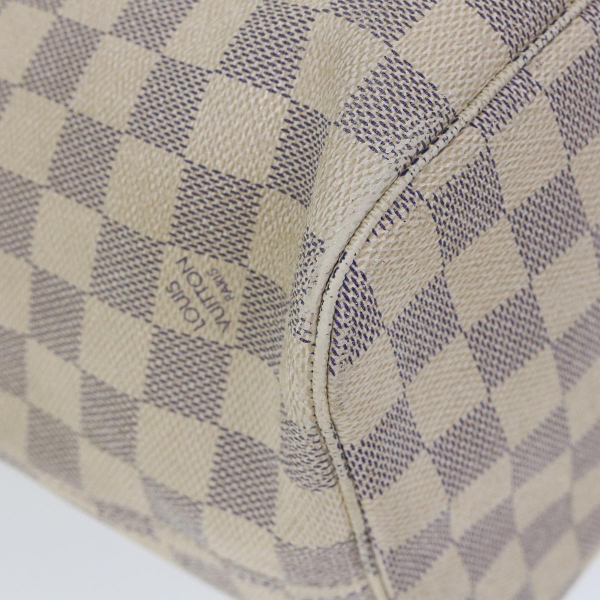 LOUIS VUITTON Damier Azur Neverfull MM Tote Bag N41605 LV 56983