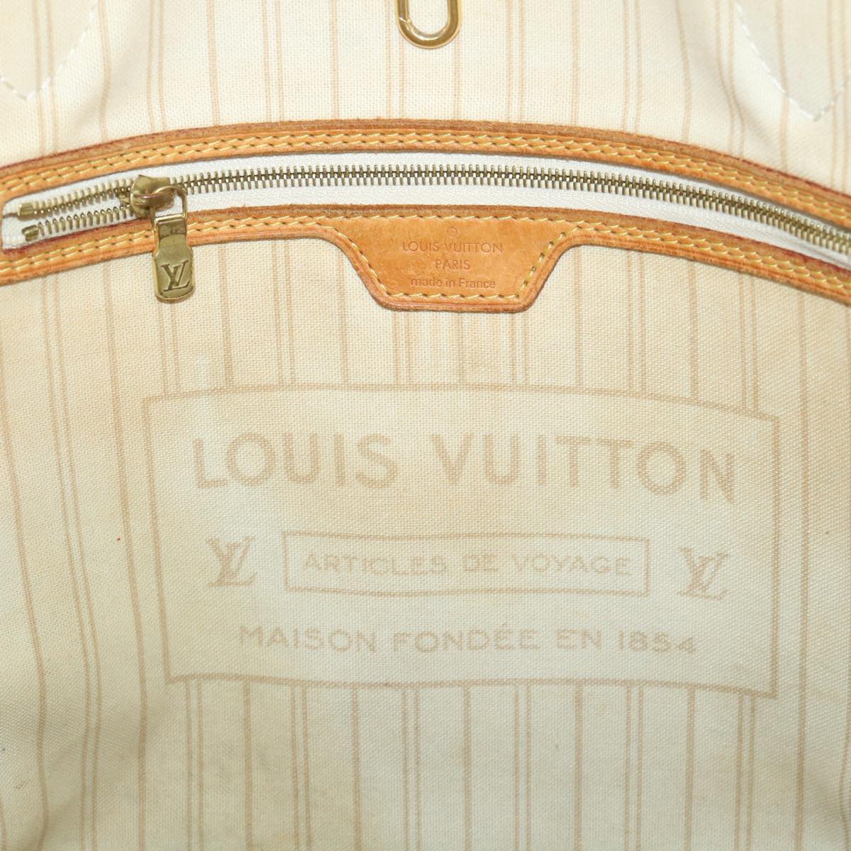 LOUIS VUITTON Damier Azur Neverfull MM Tote Bag N41605 LV 56983