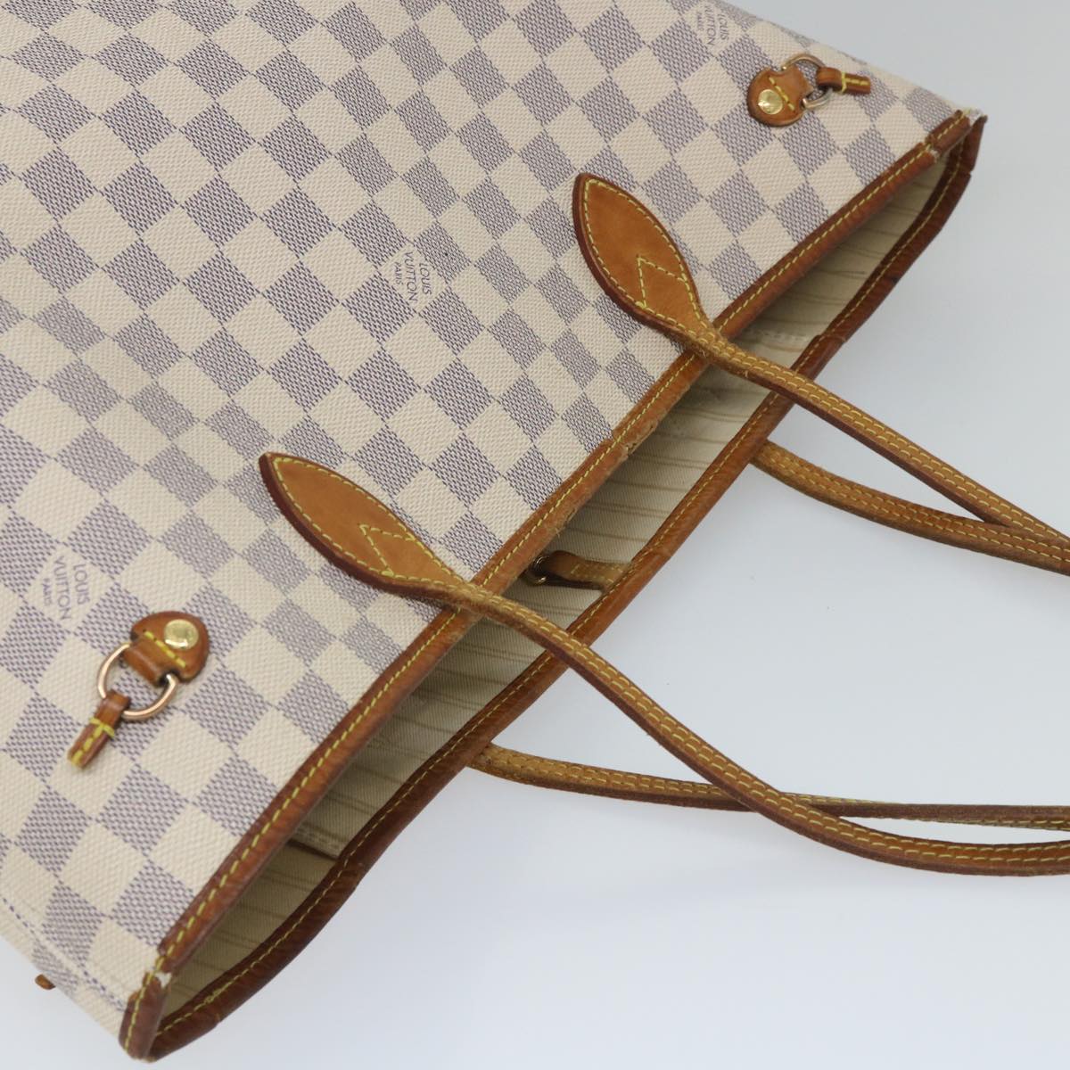 LOUIS VUITTON Damier Azur Neverfull MM Tote Bag N41605 LV 56983