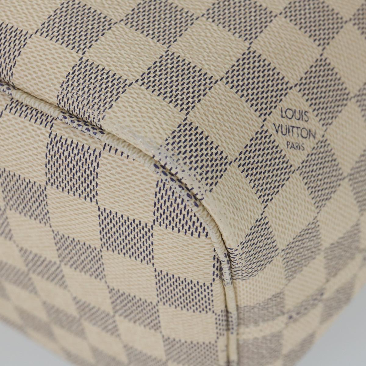 LOUIS VUITTON Damier Azur Neverfull MM Tote Bag N41605 LV 56984