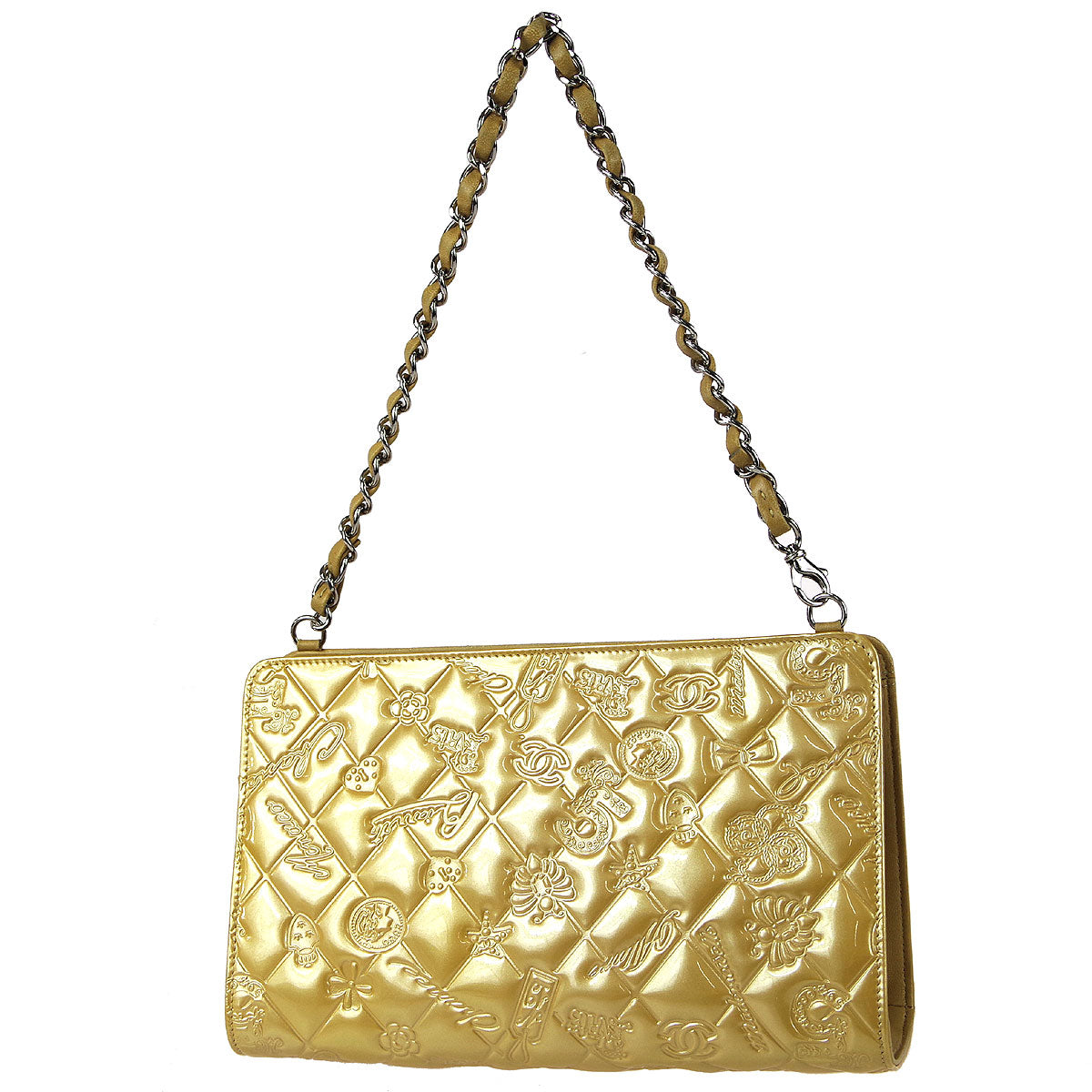 Luxury Chanel * 2009-2010 Icon Chain Handbag Patent Leather