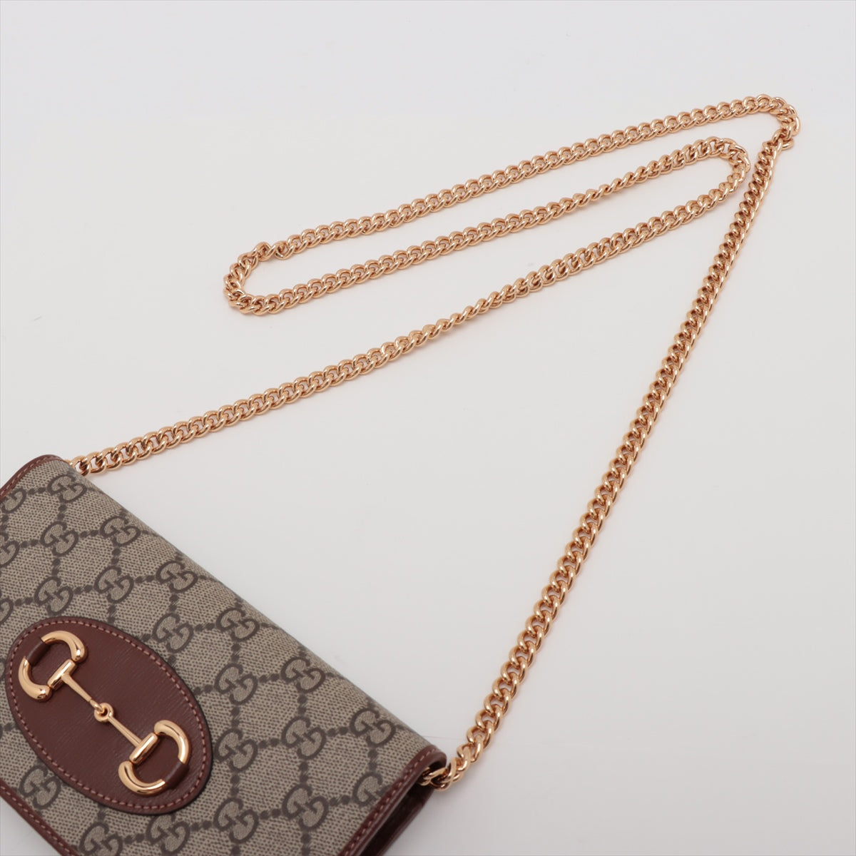 Gucci GG Supreme PVC & leather Chain Wallet