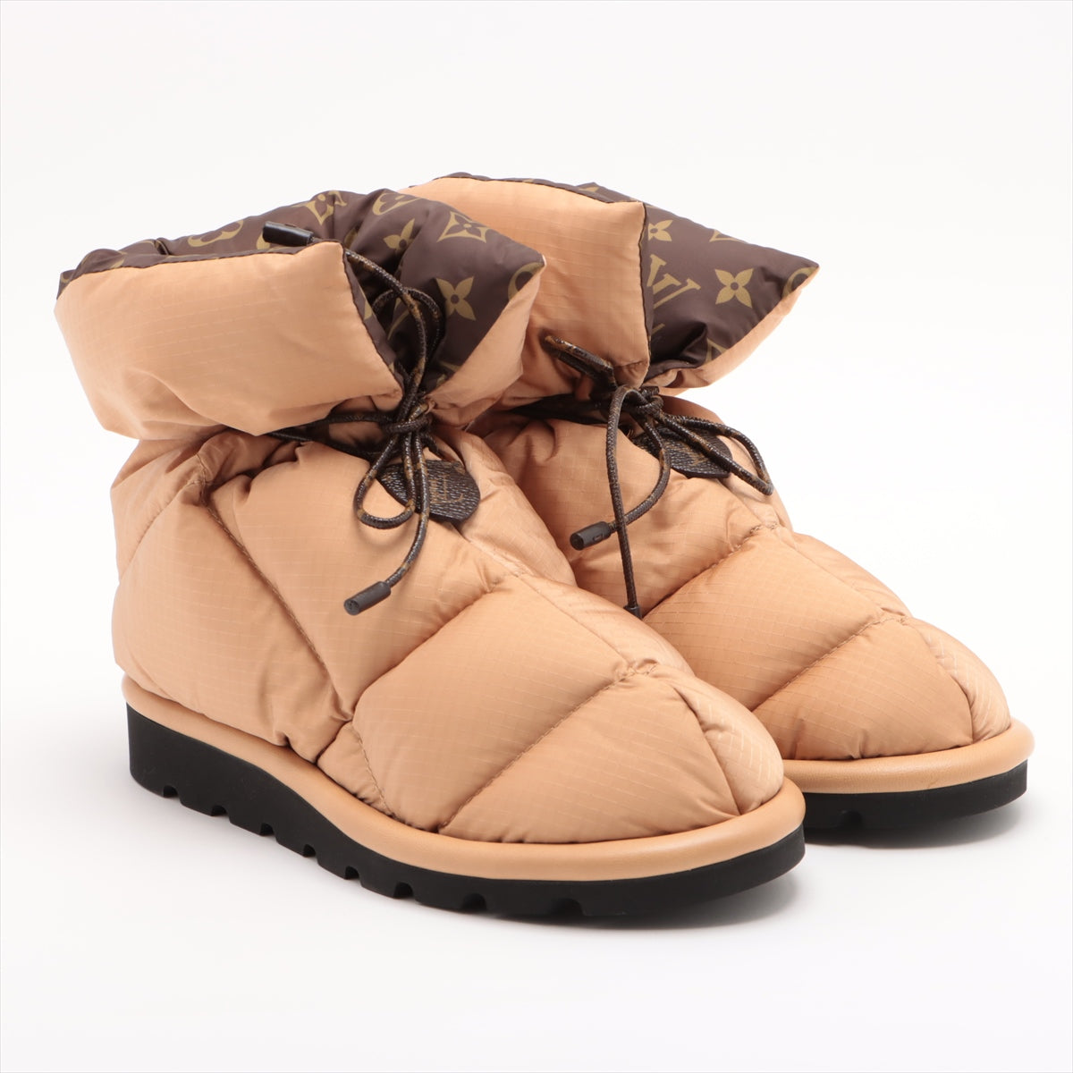 Louis Vuitton Pillowline 21 Years Nylon Boots 37  Beige SC0211 Monogram