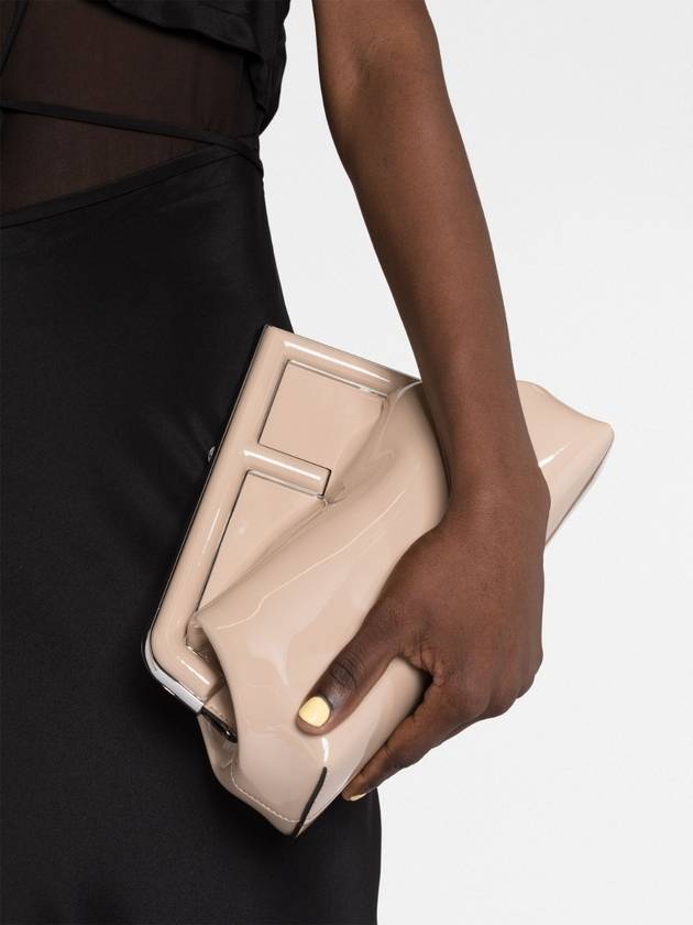 Luxury Fendi First Midi Clutch Bag Beige