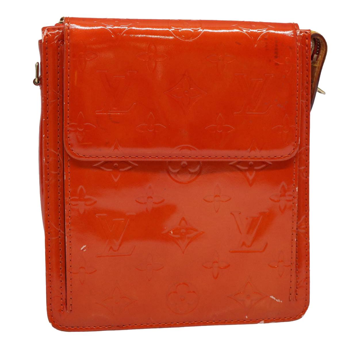 LOUIS VUITTON Monogram Vernis Motto Accessory Pouch Orange LV 57102