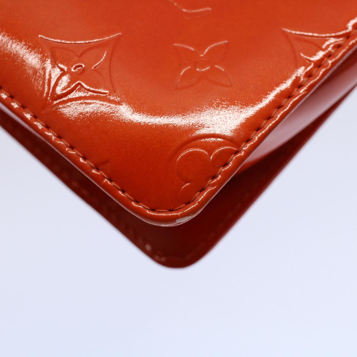 LOUIS VUITTON Monogram Vernis Motto Accessory Pouch Orange LV 57102