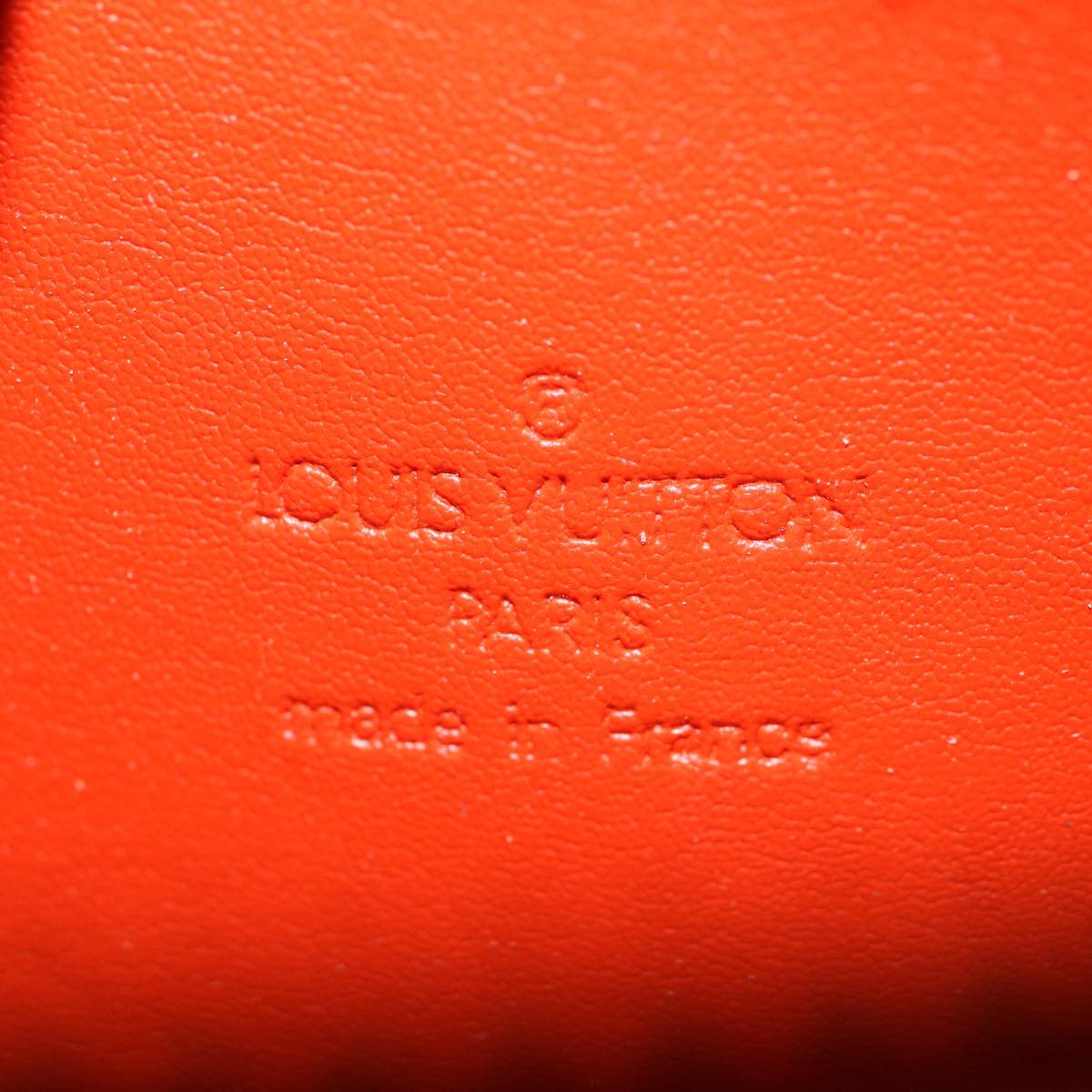 LOUIS VUITTON Monogram Vernis Motto Accessory Pouch Orange LV 57102