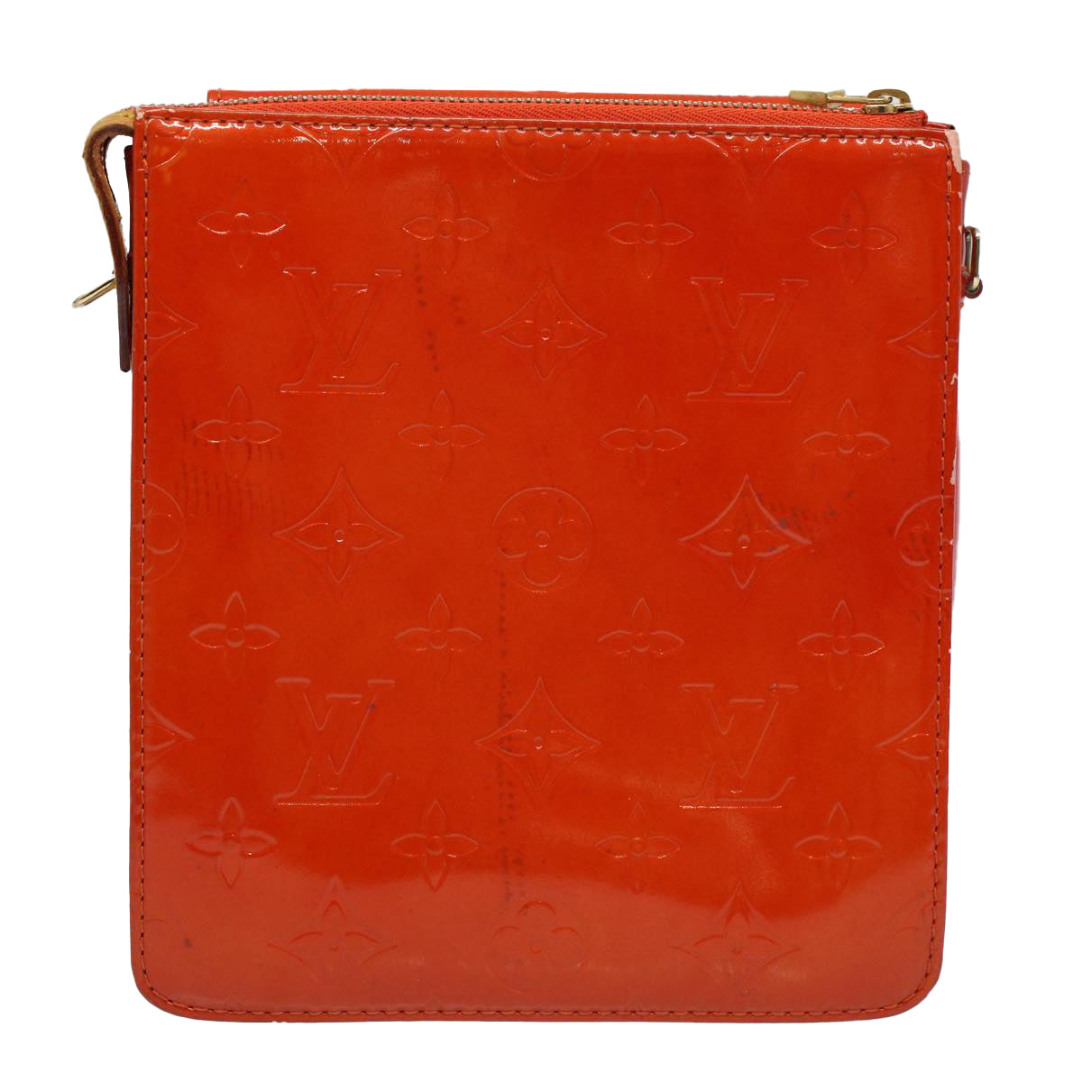 LOUIS VUITTON Monogram Vernis Motto Accessory Pouch Orange LV 57102