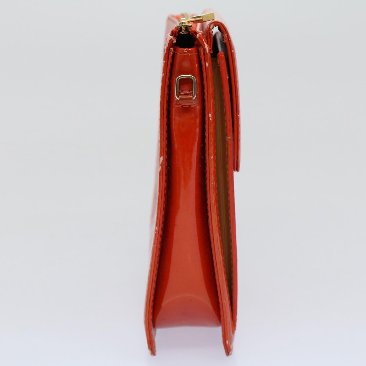 LOUIS VUITTON Monogram Vernis Motto Accessory Pouch Orange LV 57102