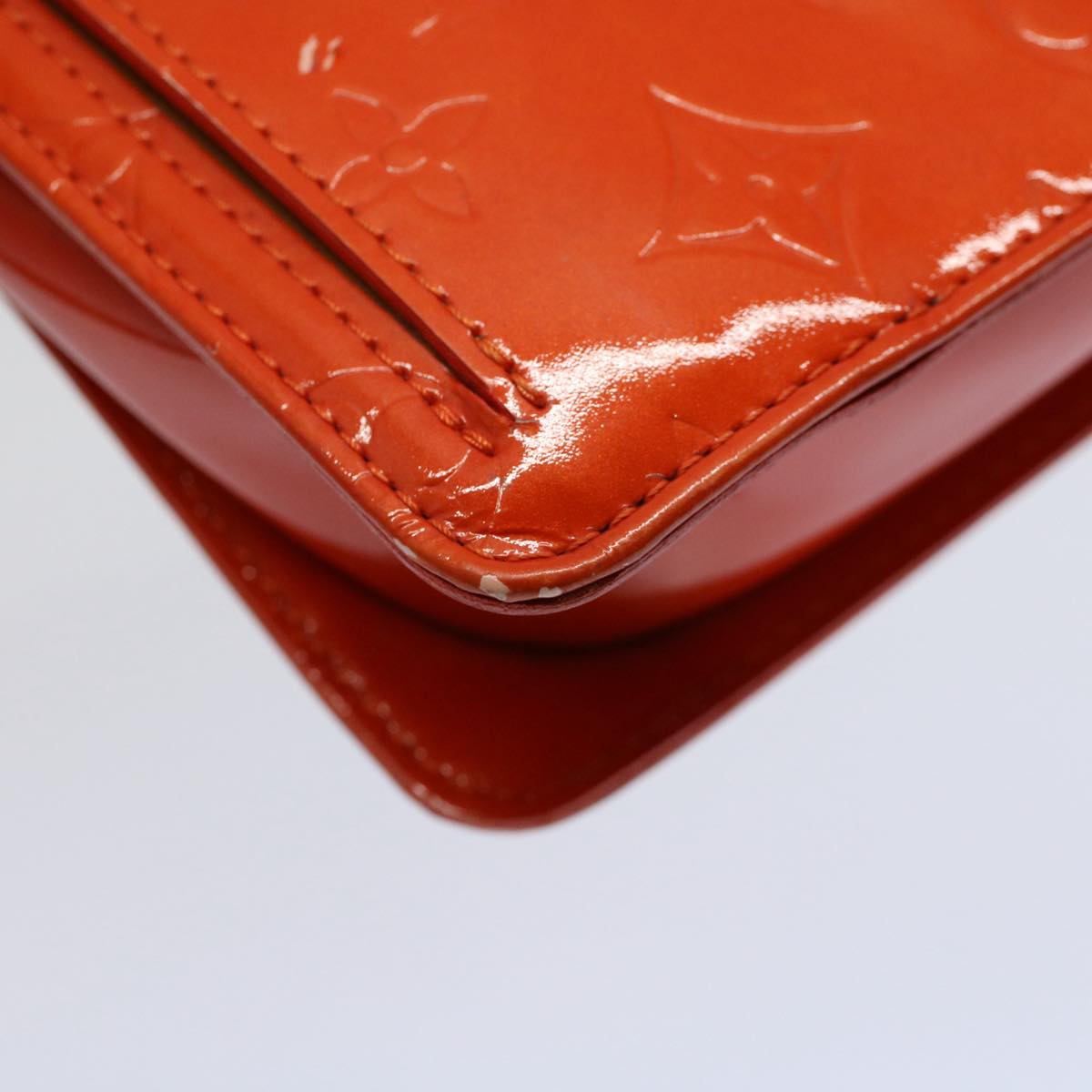 LOUIS VUITTON Monogram Vernis Motto Accessory Pouch Orange LV 57102
