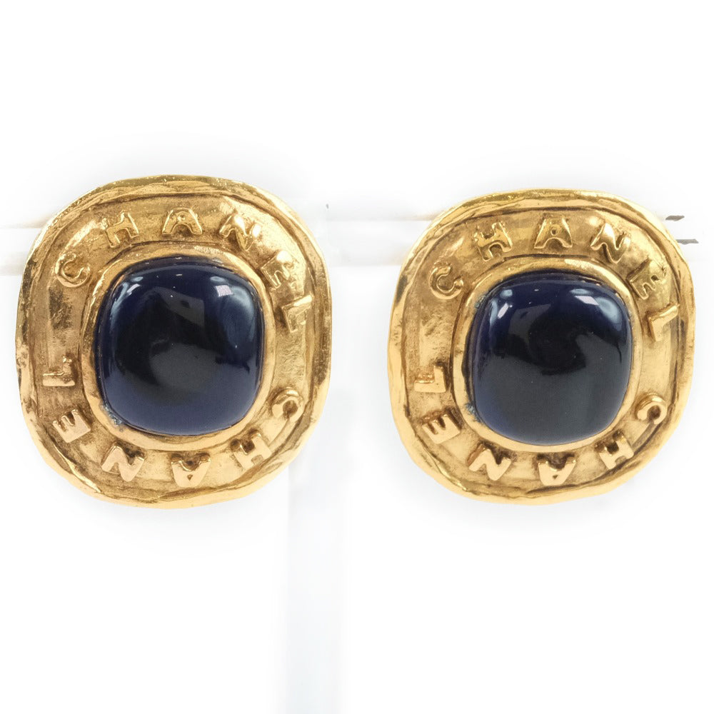 Chanel Vintage Blue Gold Earrings