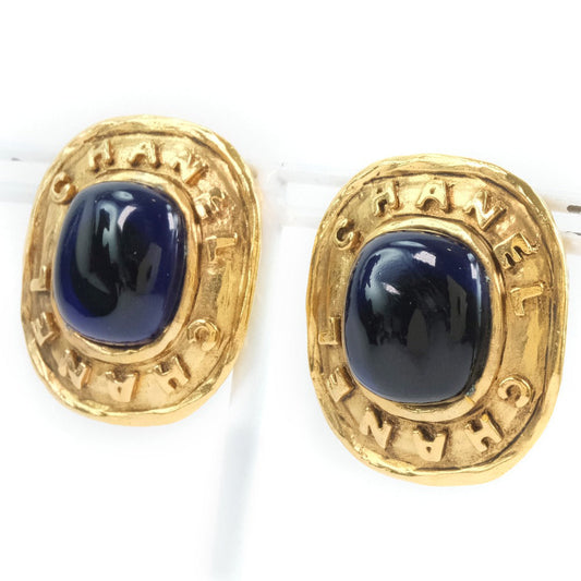 Chanel Vintage Blue Gold Earrings