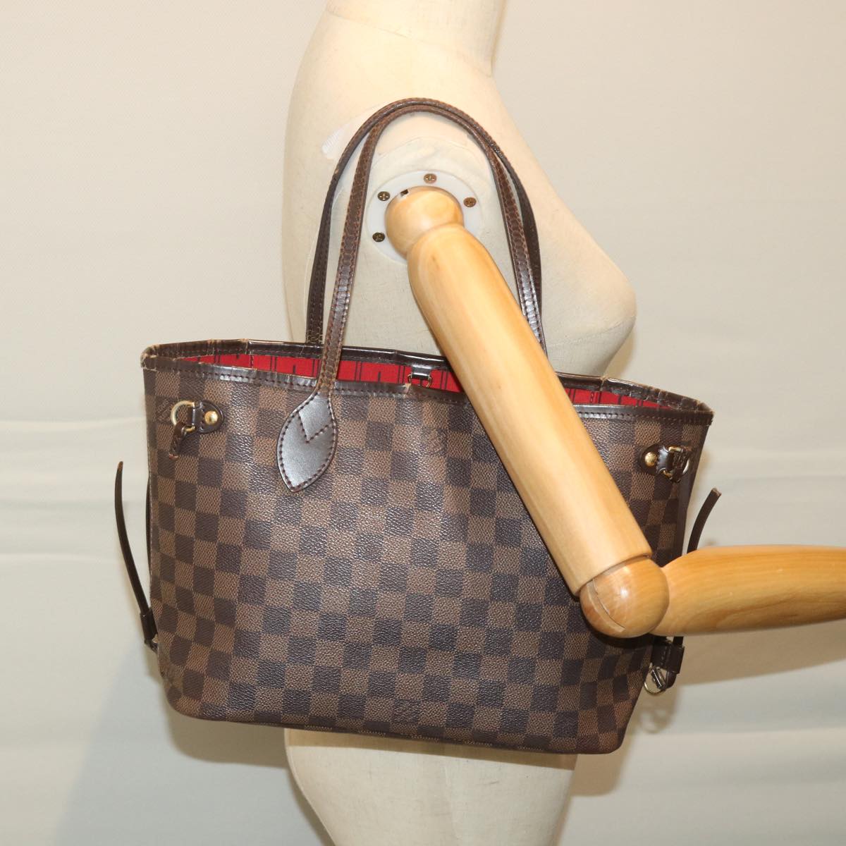 LOUIS VUITTON Damier Ebene Neverfull PM Tote Bag N51109 LV 57172