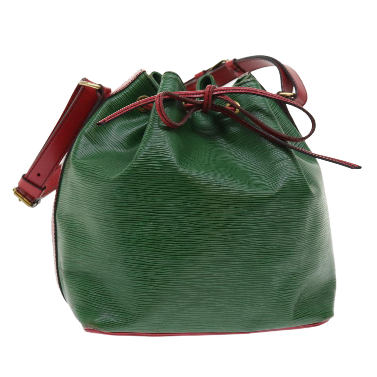 LOUIS VUITTON Epi Petit Noe Shoulder Bag Bicolor Green Red M44147 LV 57173