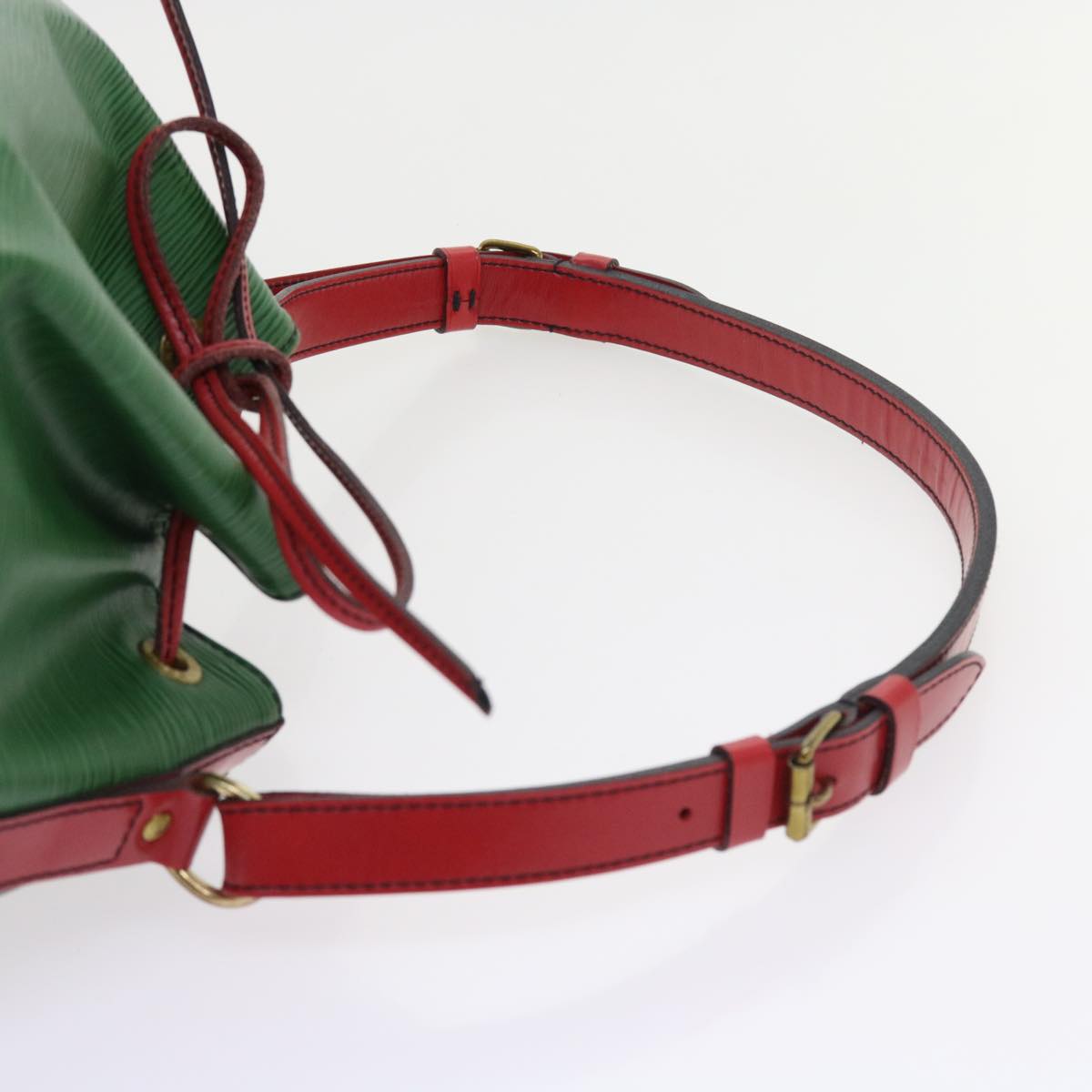 LOUIS VUITTON Epi Petit Noe Shoulder Bag Bicolor Green Red M44147 LV 57173