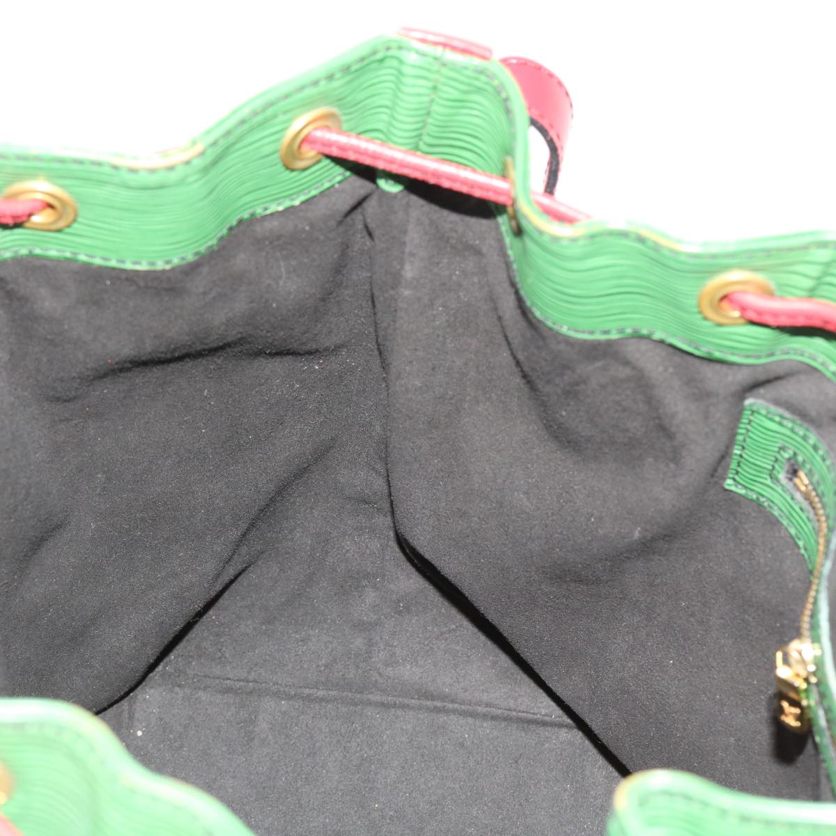 LOUIS VUITTON Epi Petit Noe Shoulder Bag Bicolor Green Red M44147 LV 57173