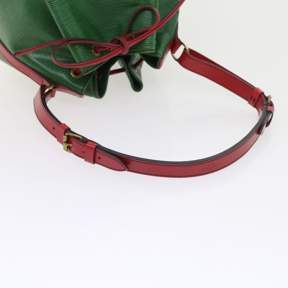 LOUIS VUITTON Epi Petit Noe Shoulder Bag Bicolor Green Red M44147 LV 57173
