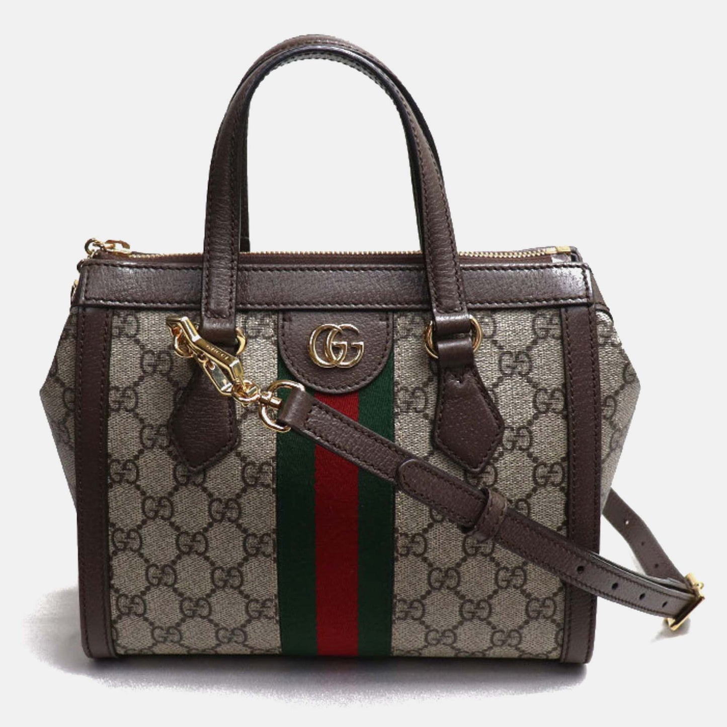 Luxury Gucci Trending 2025 Brown Beige/Ebony Ophidia GG Small Tote Bag