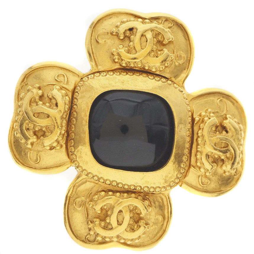 Chanel Gold Plated Coco Mark Brooch 96A