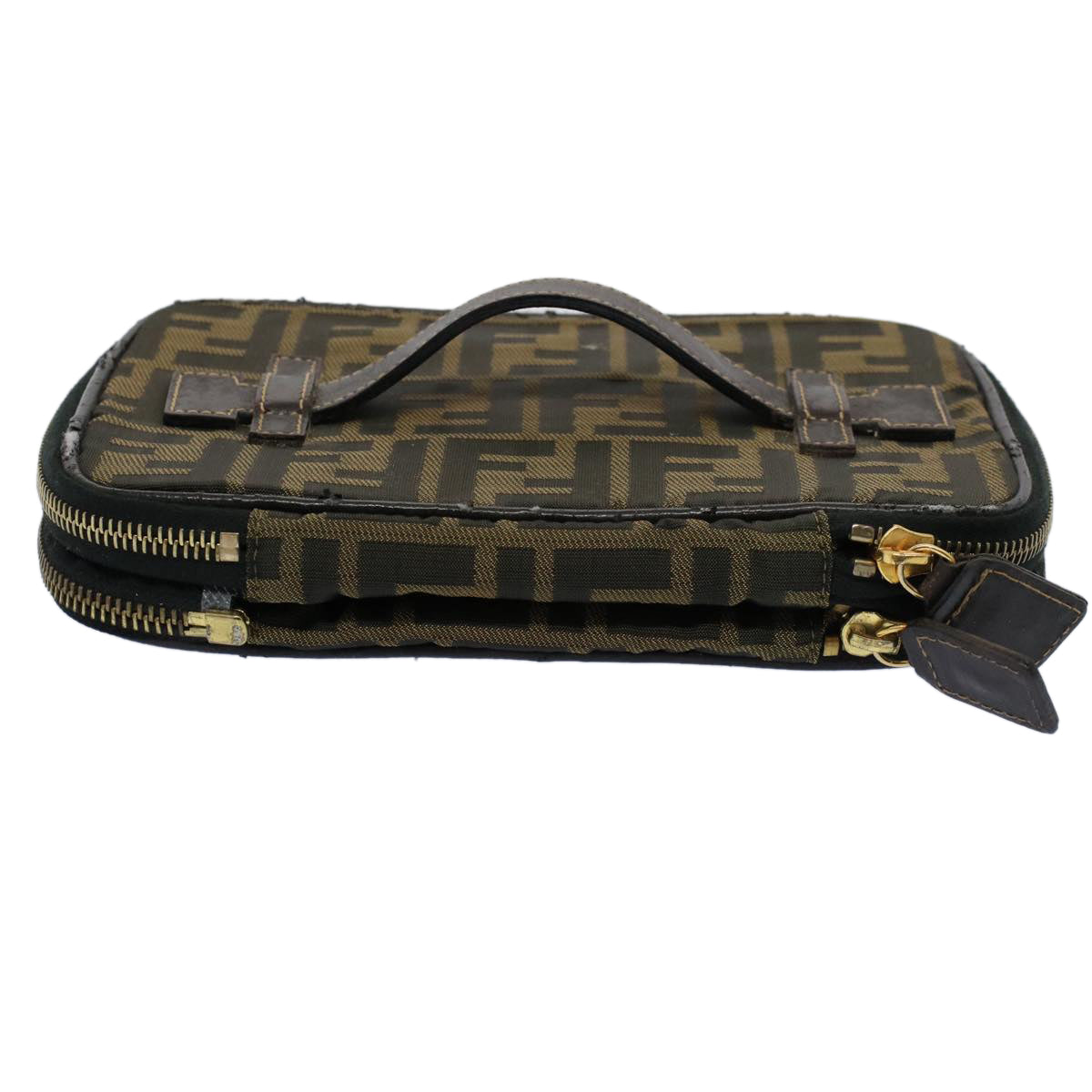 Luxury FendiZucca Canvas Vanity Mamma Baguette Hand Bag Brown57210