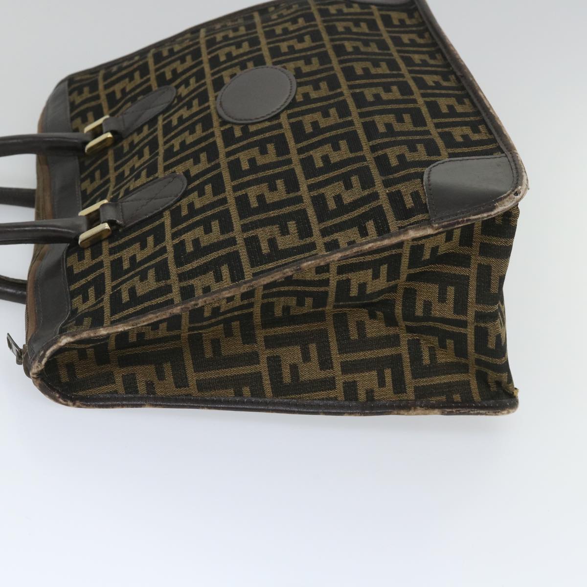 Luxury FendiZucca Canvas Mamma Baguette Hand Bag Vintage Brown57254