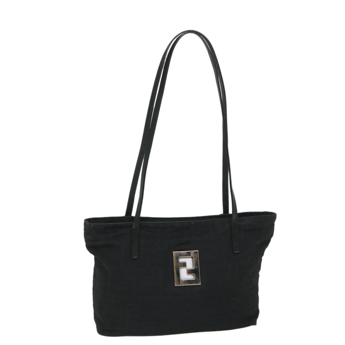 Luxury FendiZucca Canvas Shoulder Bag Black57278
