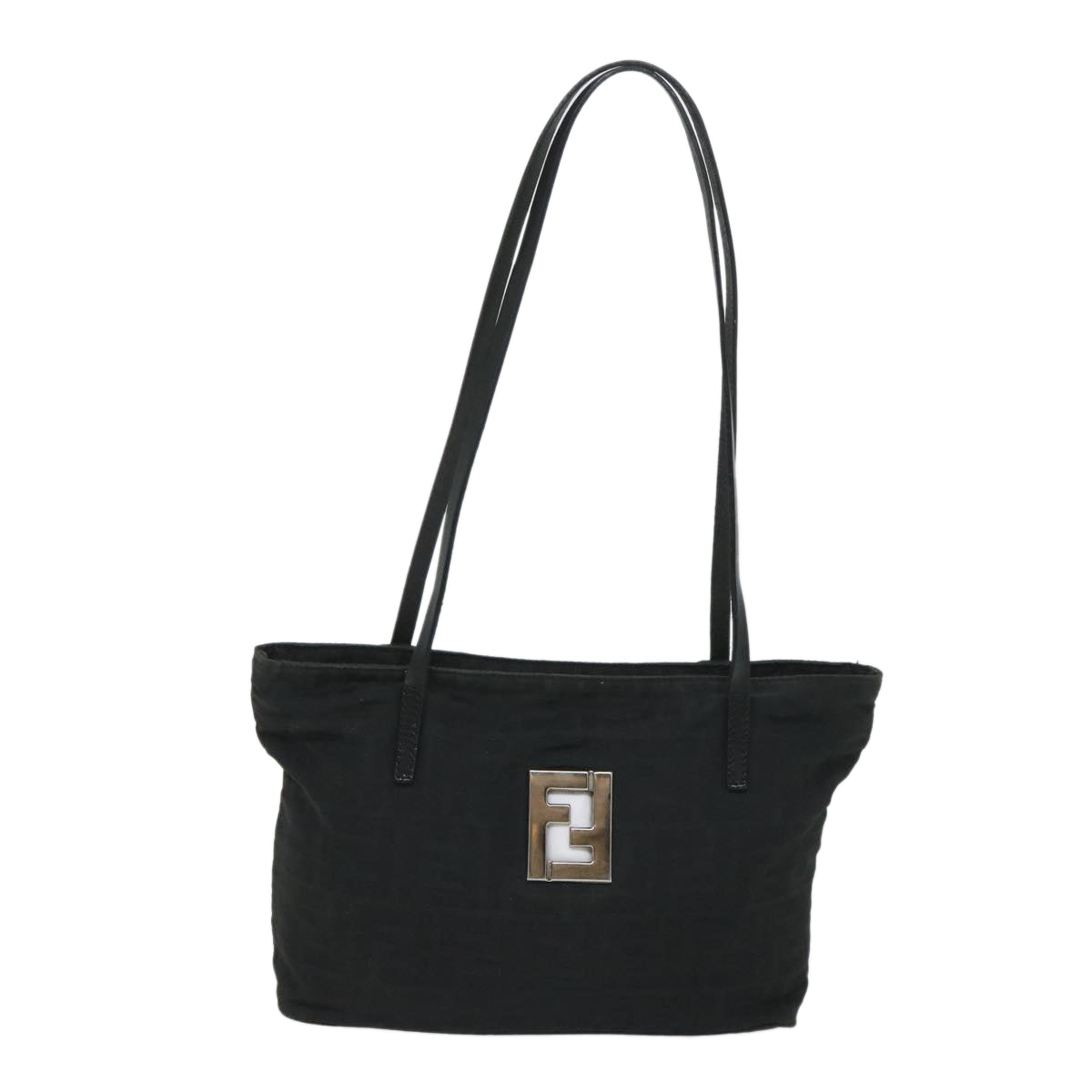 Luxury FendiZucca Canvas Shoulder Bag Black57278
