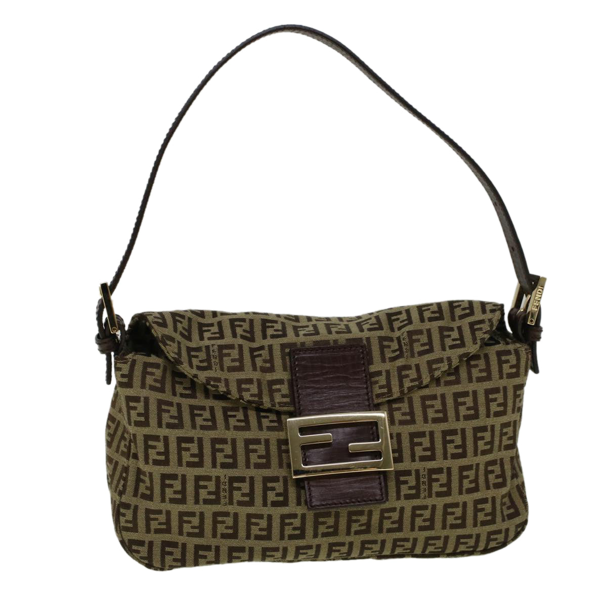 Luxury FendiZucchino Canvas Mamma Baguette Shoulder Bag Brown57292