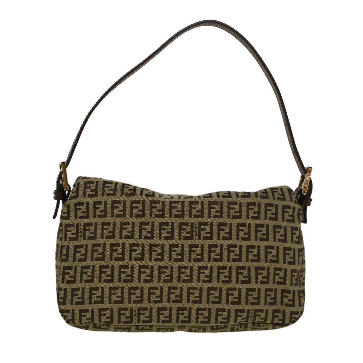 Luxury FendiZucchino Canvas Mamma Baguette Shoulder Bag Brown57292