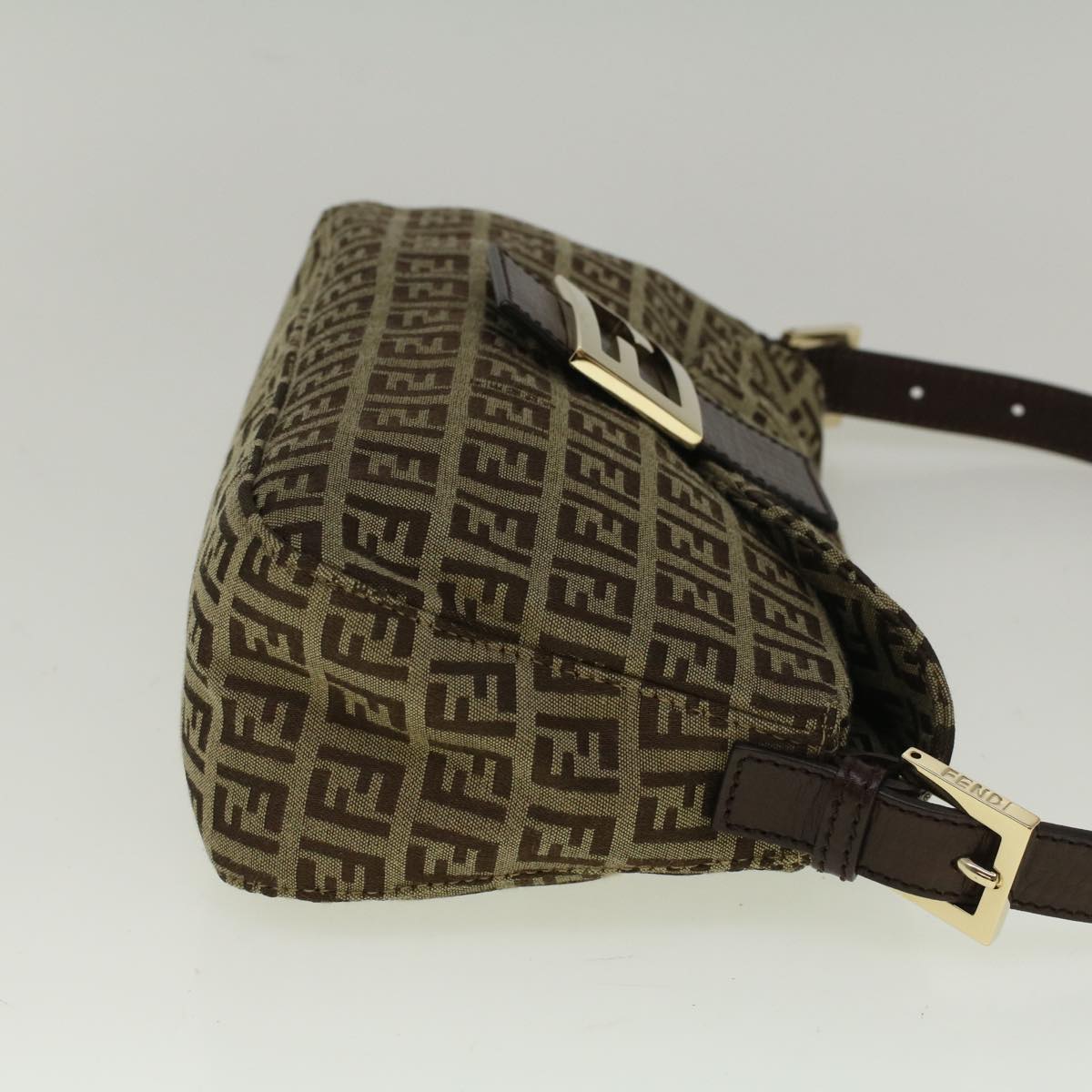 Luxury FendiZucchino Canvas Mamma Baguette Shoulder Bag Brown57292