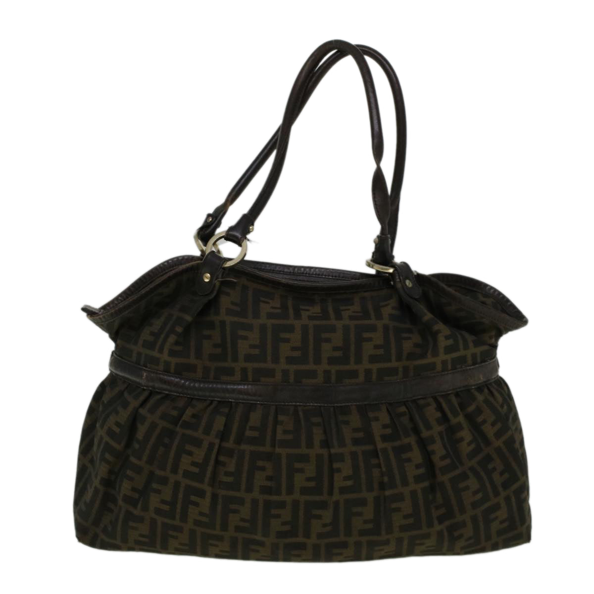 Luxury FendiZucca Canvas Mamma Baguette Shoulder Bag Brown57295
