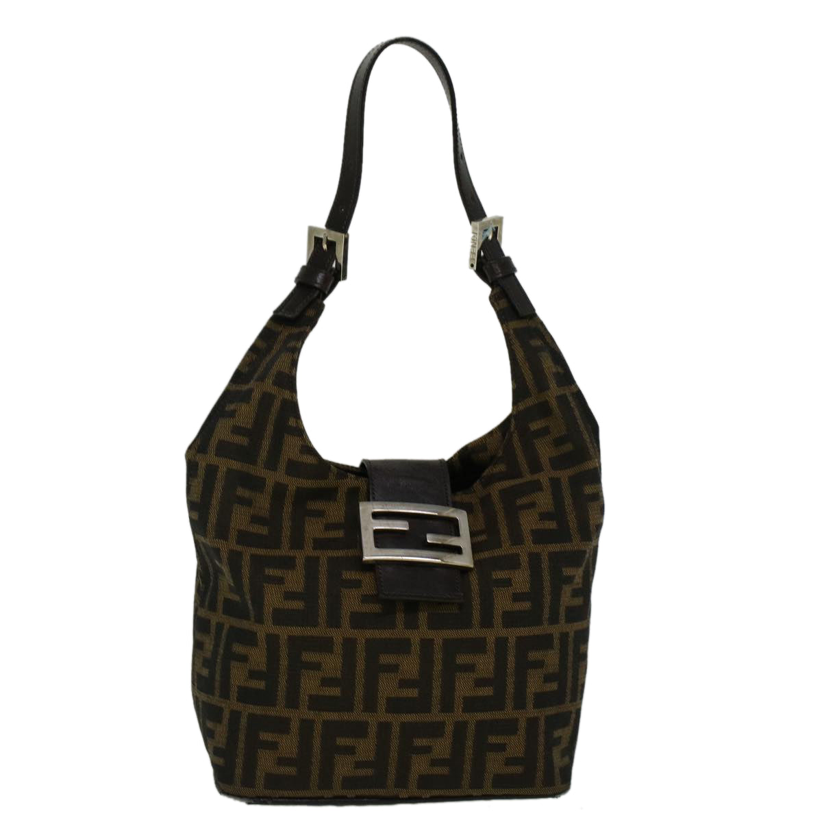 Luxury FendiZucca Canvas Mamma Baguette Shoulder Bag Brown57337