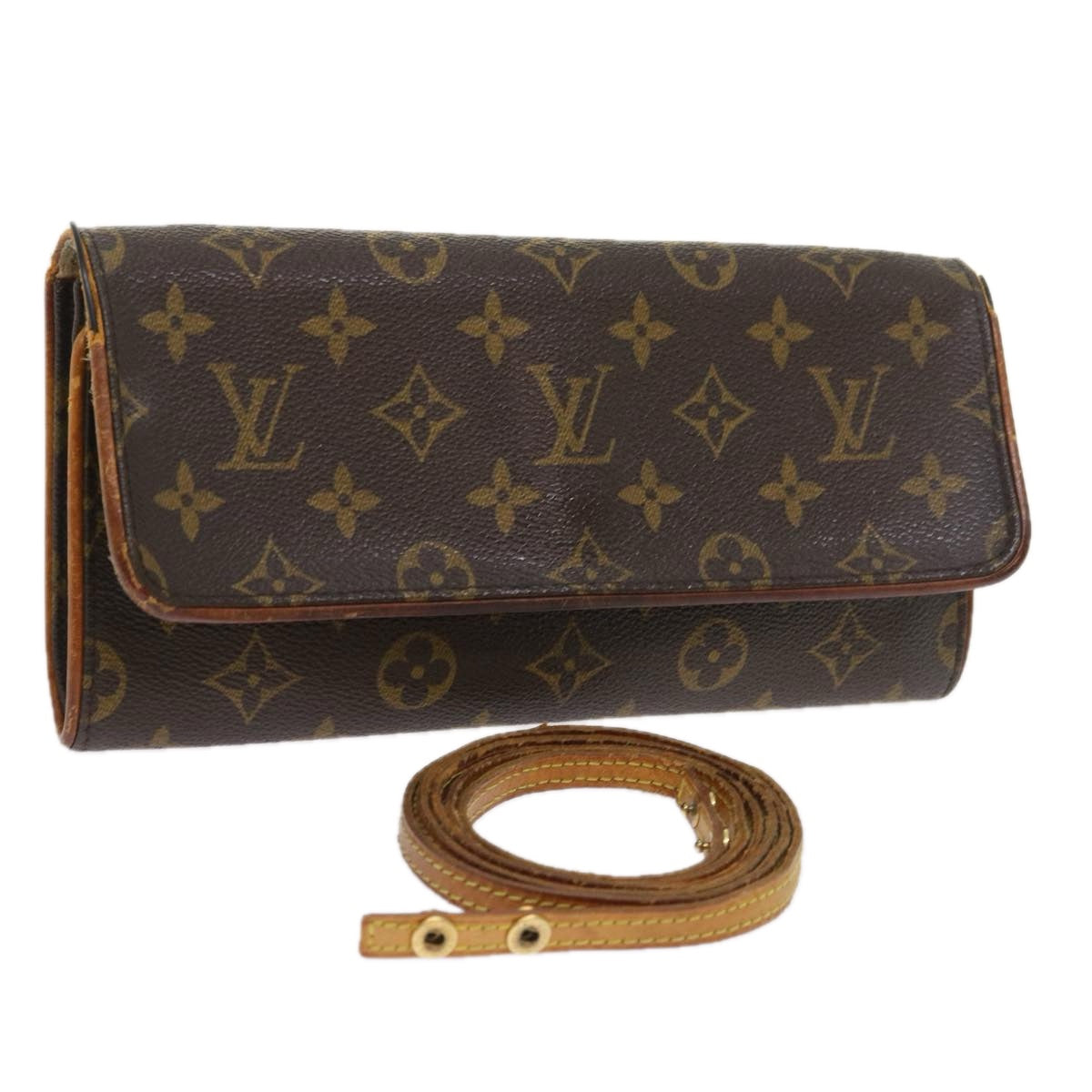 LOUIS VUITTON Monogram Pochette Twin GM Shoulder Bag M51852 LV 57433