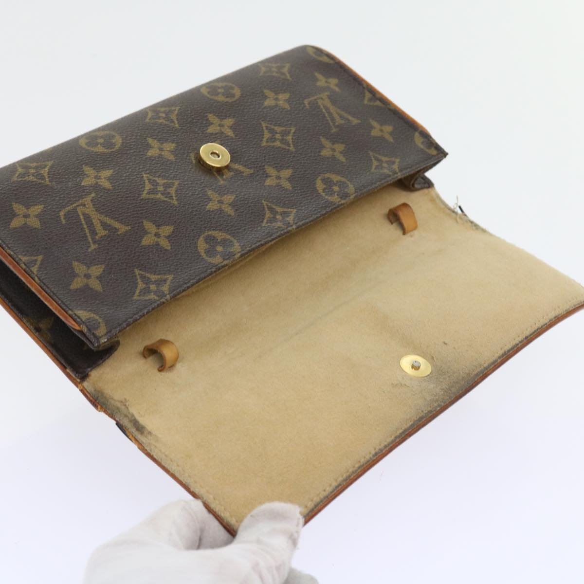 LOUIS VUITTON Monogram Pochette Twin GM Shoulder Bag M51852 LV 57433
