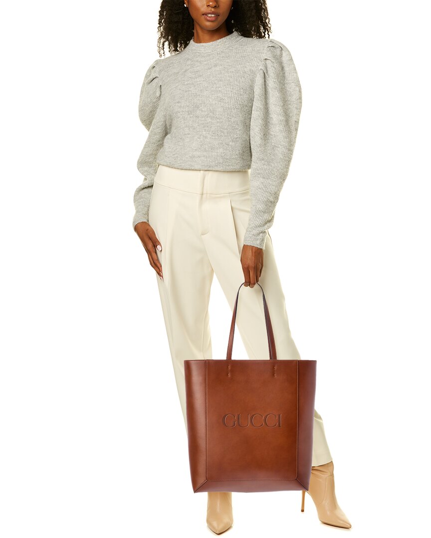 Gucci Debossed Leather Tote