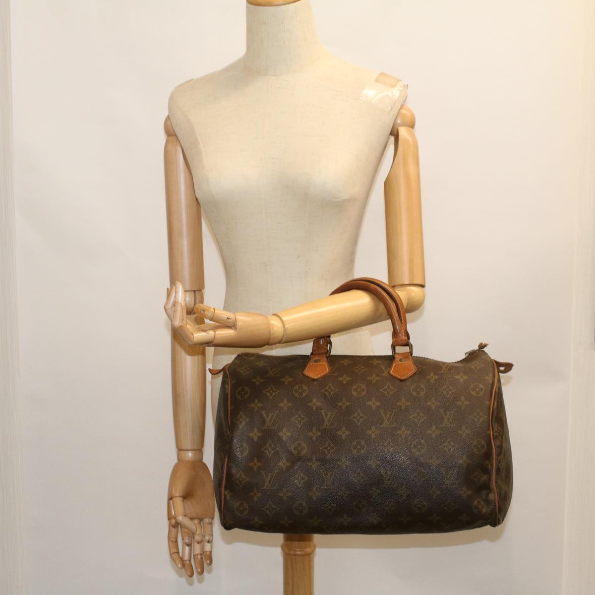 LOUIS VUITTON Monogram Speedy 35 Hand Bag Vintage M41524 LV 57521