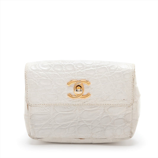 CHANEL COCOMARK CROCO WESTPORCH WHITE GOLD GOLD WOakSHOP NO