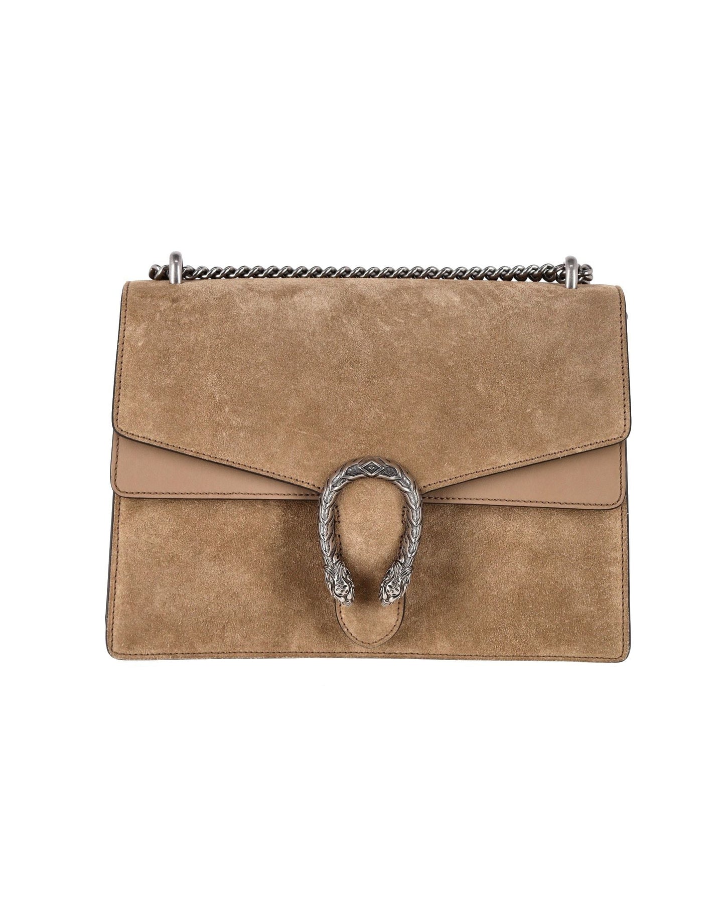 Luxury Gucci Trending 2025 Medium Dionysus Chain Handbag in Beige Suede