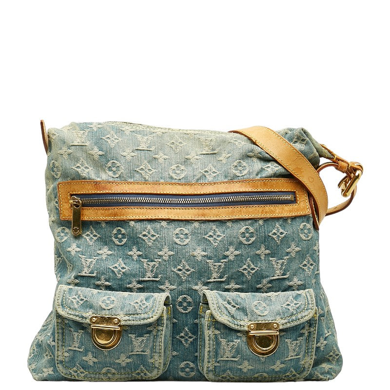 Louis Vuitton Monogram Denim Baggage GM Slipper Shoulder Bag M95048 Blue Denim Leather  Louis Vuitton