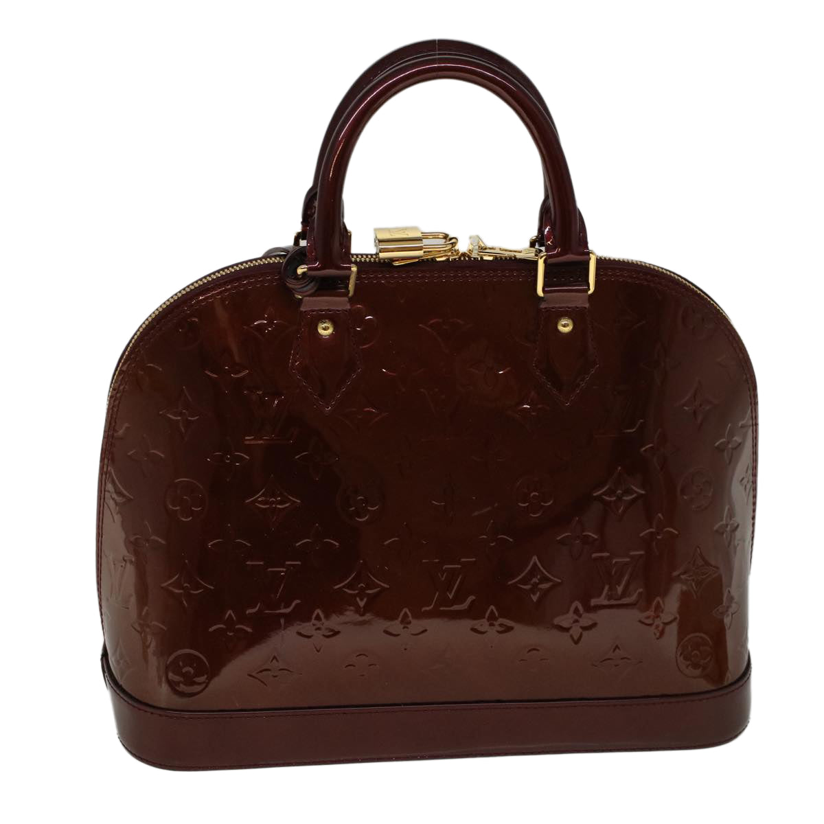 LOUIS VUITTON Monogram Vernis Alma PM Hand Bag Rouge Favist M91691 LV 57728