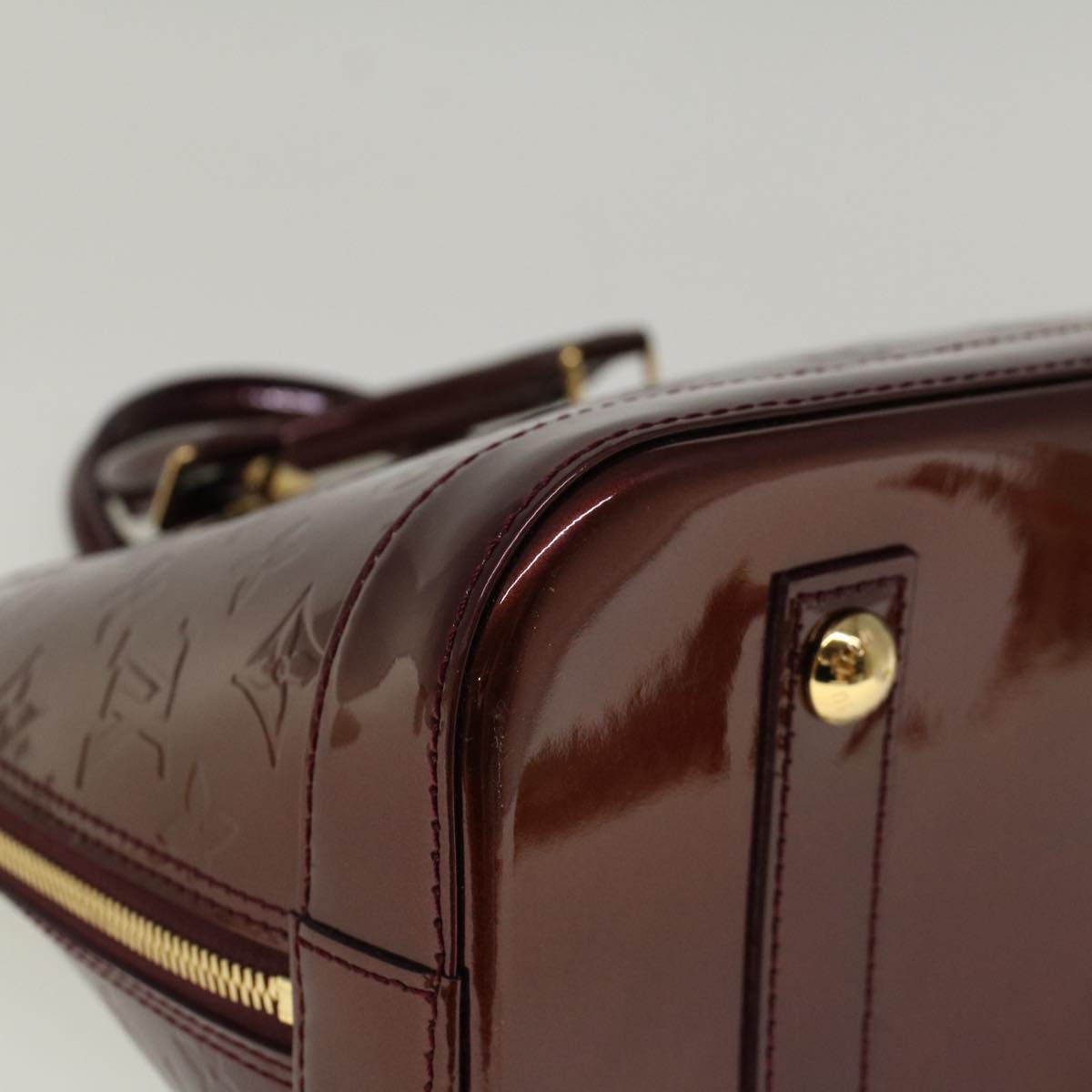LOUIS VUITTON Monogram Vernis Alma PM Hand Bag Rouge Favist M91691 LV 57728