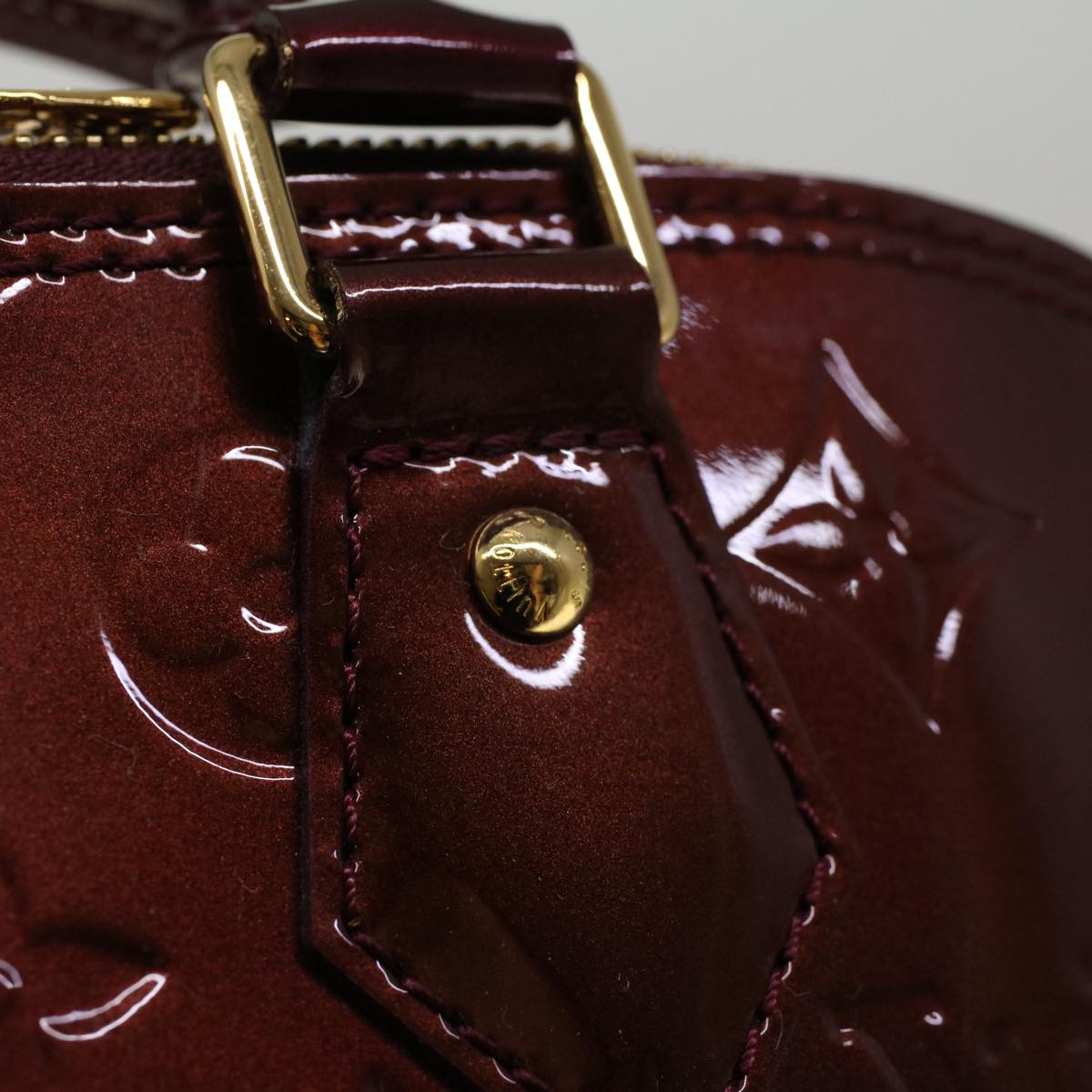 LOUIS VUITTON Monogram Vernis Alma PM Hand Bag Rouge Favist M91691 LV 57728