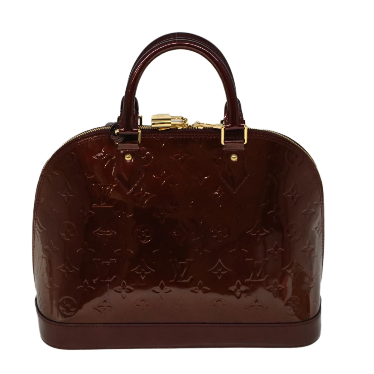 LOUIS VUITTON Monogram Vernis Alma PM Hand Bag Rouge Favist M91691 LV 57728