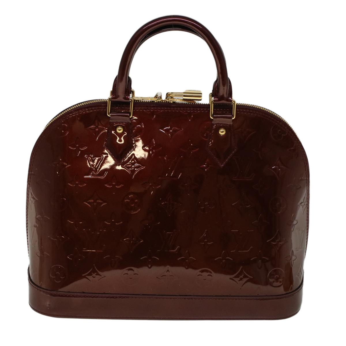 LOUIS VUITTON Monogram Vernis Alma PM Hand Bag Rouge Favist M91691 LV 57728