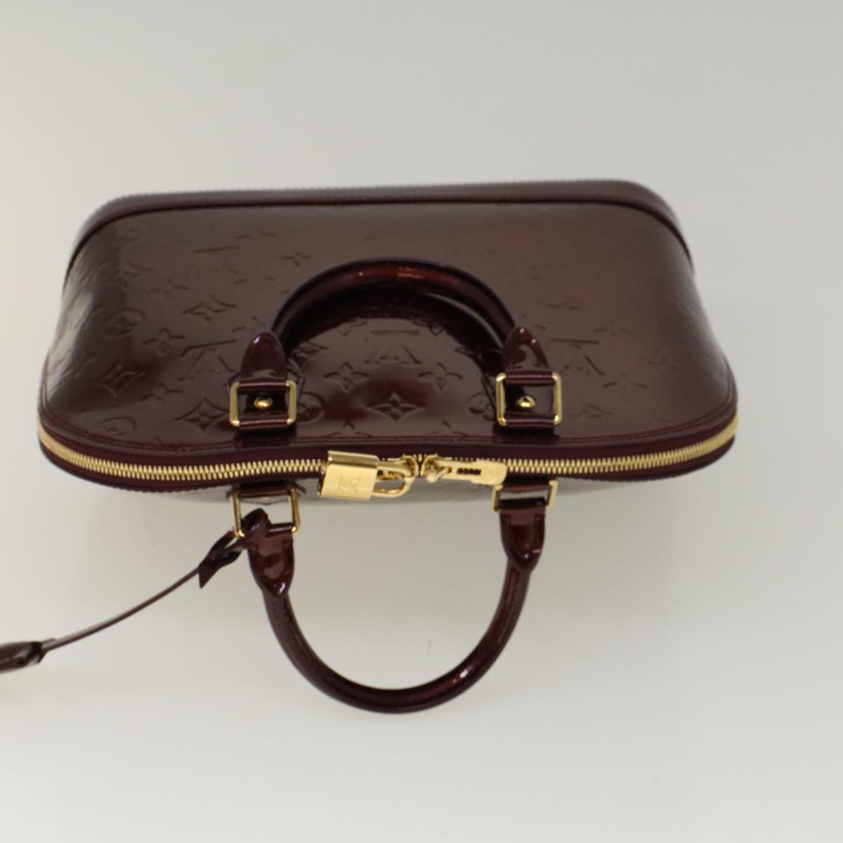 LOUIS VUITTON Monogram Vernis Alma PM Hand Bag Rouge Favist M91691 LV 57728