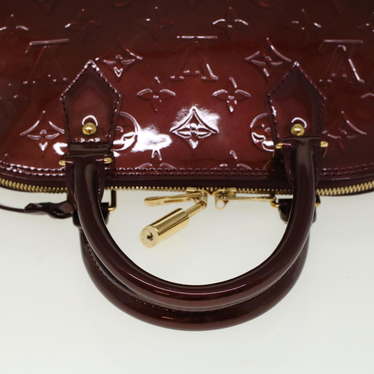 LOUIS VUITTON Monogram Vernis Alma PM Hand Bag Rouge Favist M91691 LV 57728