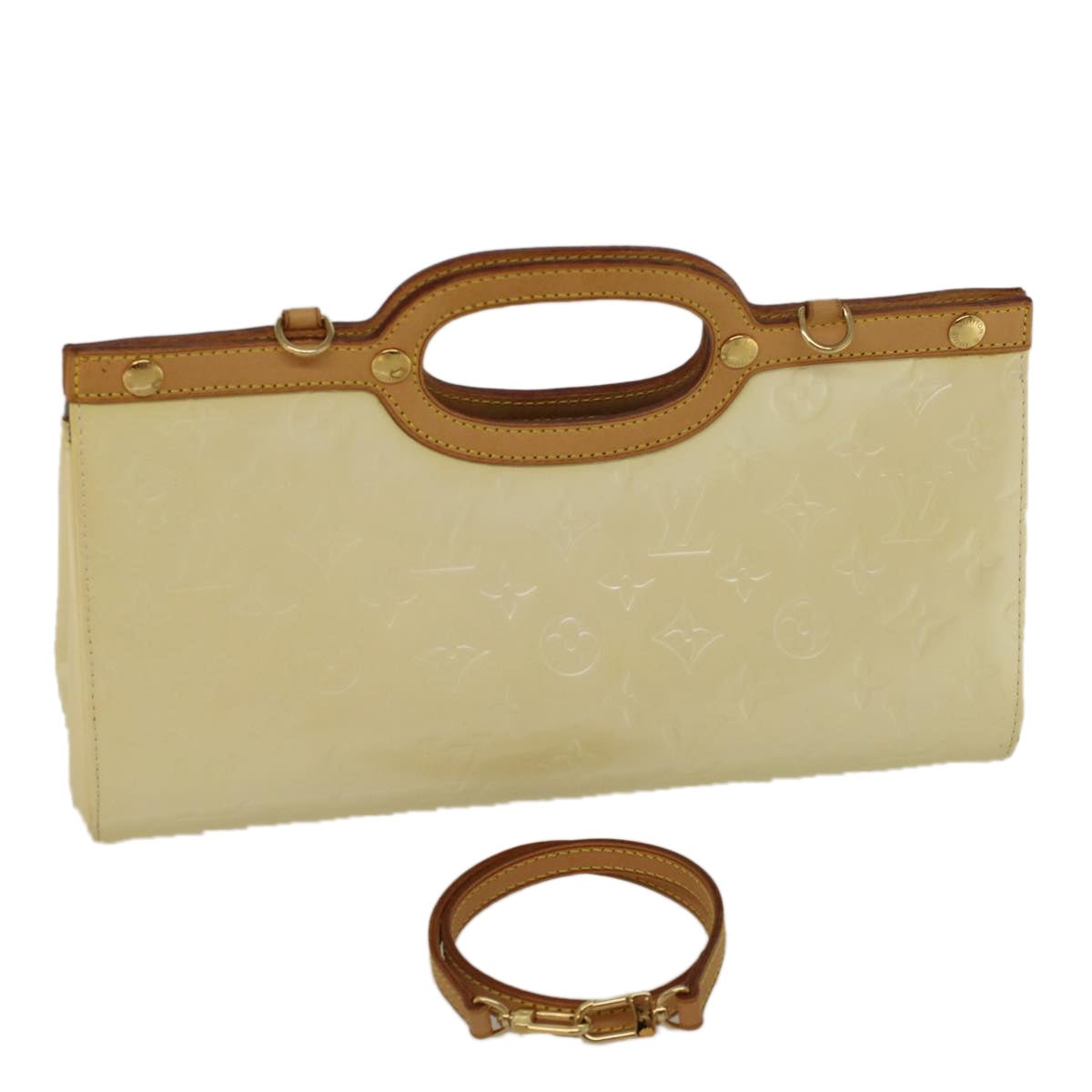 LOUIS VUITTON Monogram Vernis Roxbury Drive Hand Bag Perle M91374 LV 57730
