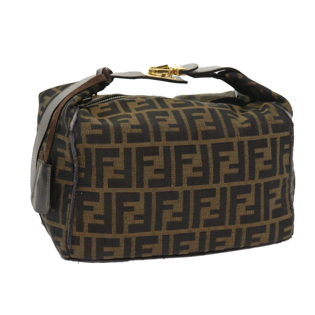 Luxury FendiZucca Canvas Vanity Cosmetic Pouch Black Brown57793