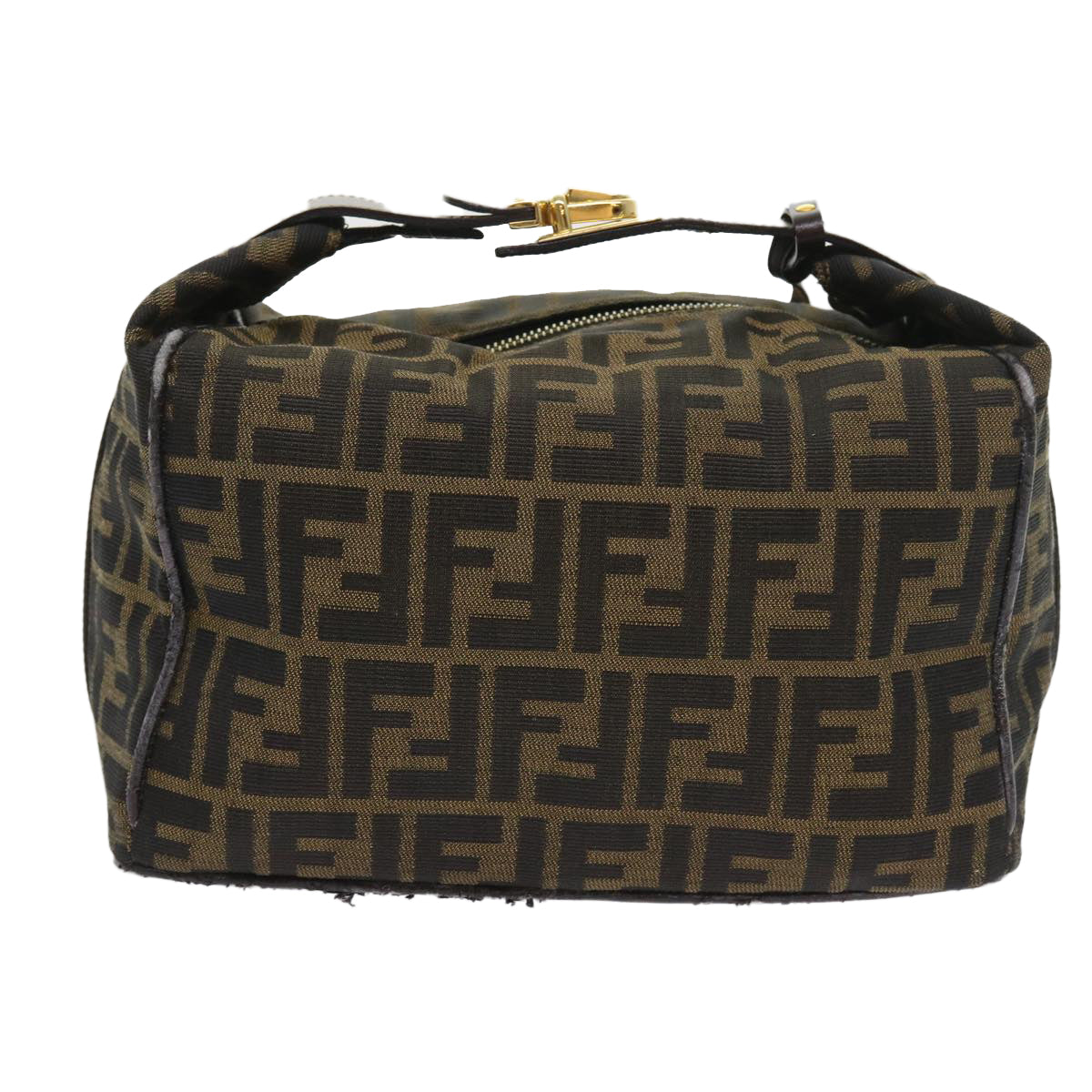 Luxury FendiZucca Canvas Vanity Cosmetic Pouch Black Brown57793